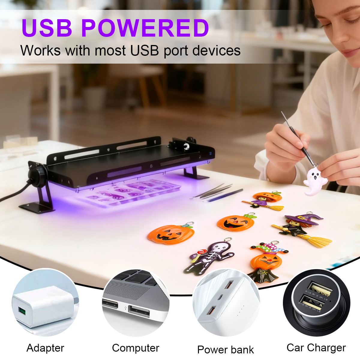 Lampu UV Resin LED 50 96 144 P - Jewelry Making Dc ulasan dan harga